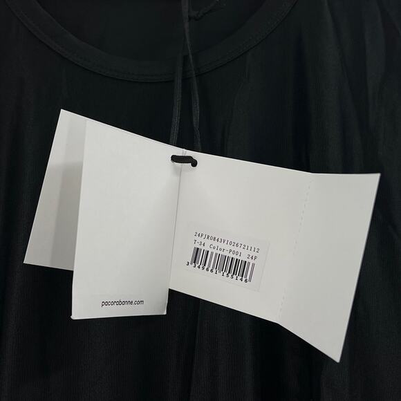 Paco Rabanne Black Draped Dress With Signature Piercing 34 | XS - Picture 13 of 15